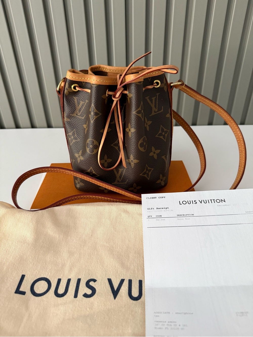 Louis Vuitton Brown Monogram Mini Bucket Crossbody / Nano Noe